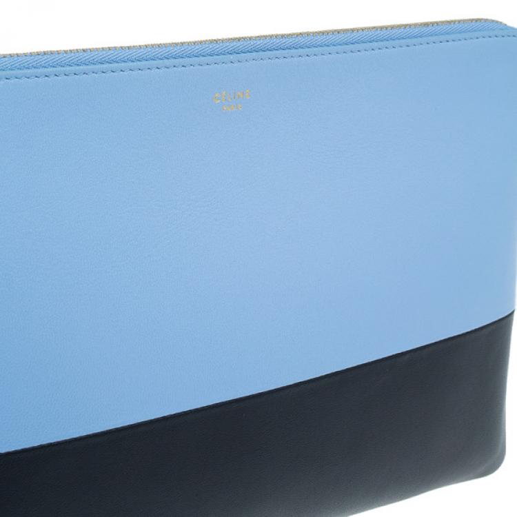 Pre Owned Celine Blue Leather Solo Clutch