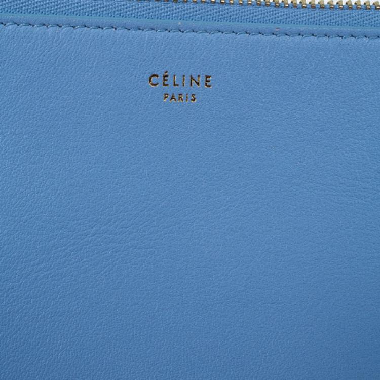Pre Owned Celine Blue Leather Solo Clutch