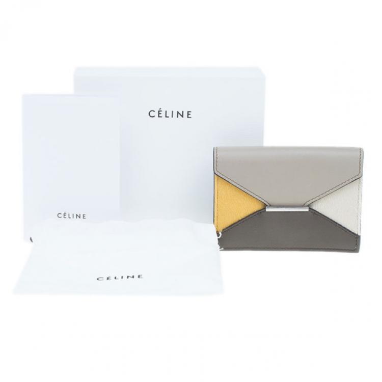 Pre Owned Celine Saffron Pony Hair and Leather Diamond Card Case