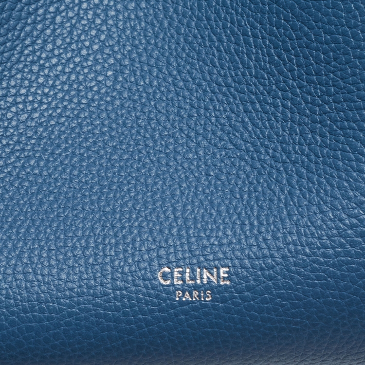 Pre Owned Celine Blue Leather Small Sangle Bucket Bag