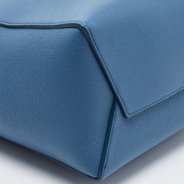 Pre Owned Celine Blue Leather Small Sangle Bucket Bag