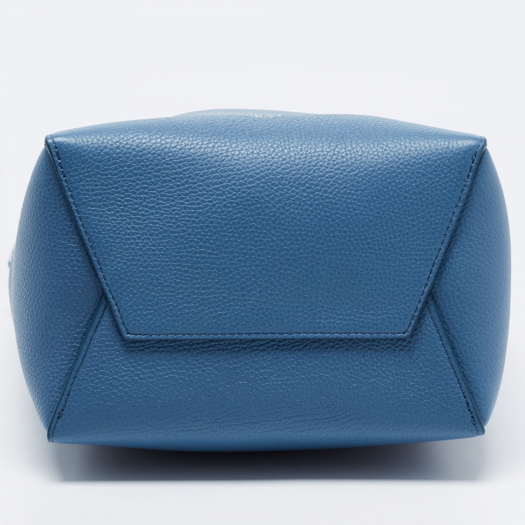 Pre Owned Celine Blue Leather Small Sangle Bucket Bag