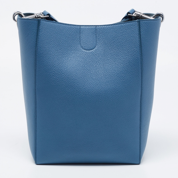 Pre Owned Celine Blue Leather Small Sangle Bucket Bag