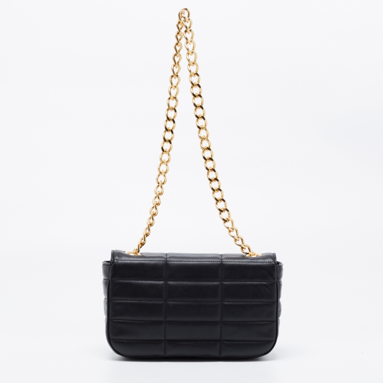 Pre Owned Celine Black Quilted Matelasse Leather Chain Shoulder Bag