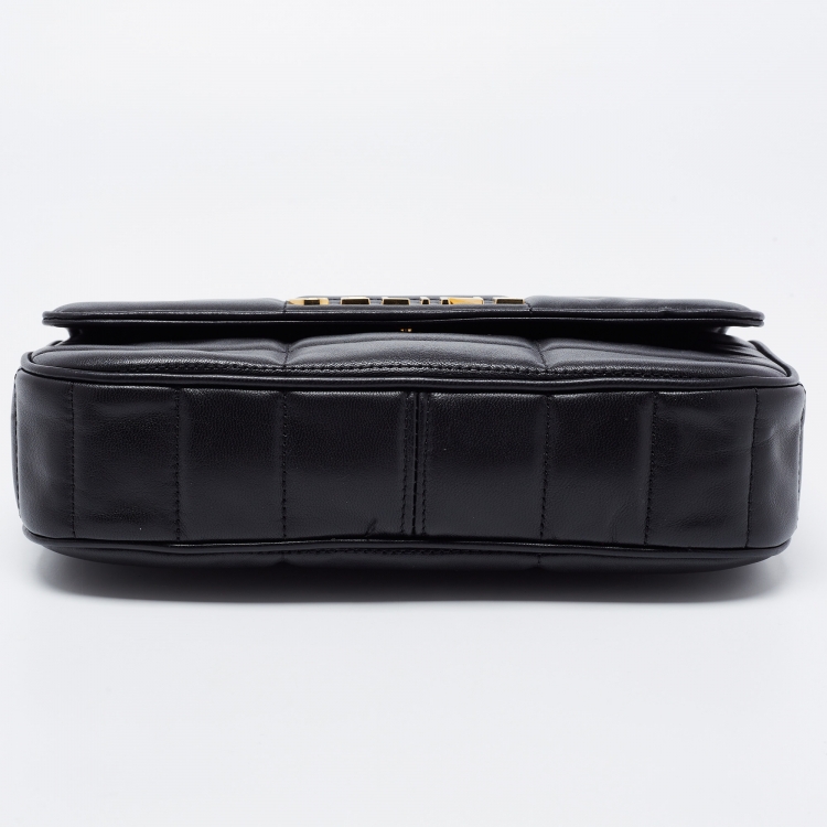 Pre Owned Celine Black Quilted Matelasse Leather Chain Shoulder Bag