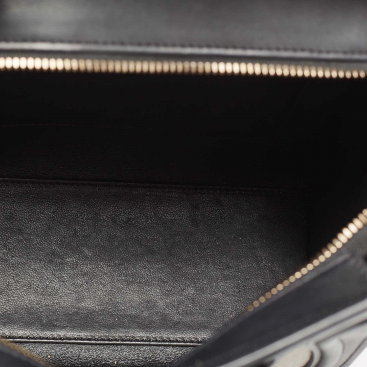 Pre Owned Celine Tri Color Leather and Nubuck Nano Luggage Tote