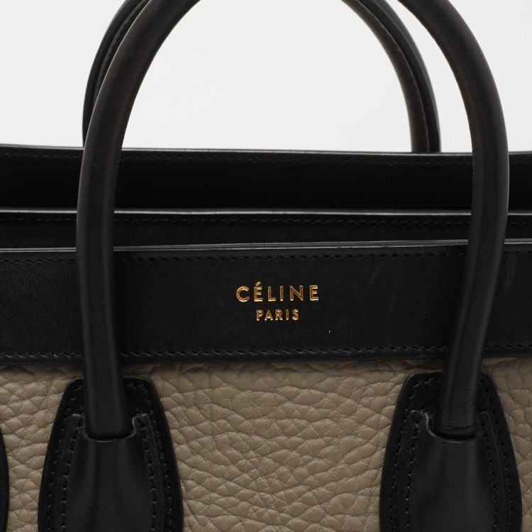 Pre Owned Celine Tri Color Leather and Nubuck Nano Luggage Tote