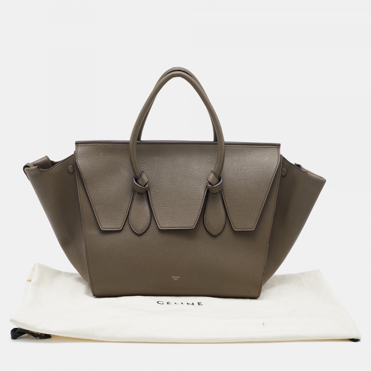 Pre Owned Celine Brown Leather Medium Tie Tote