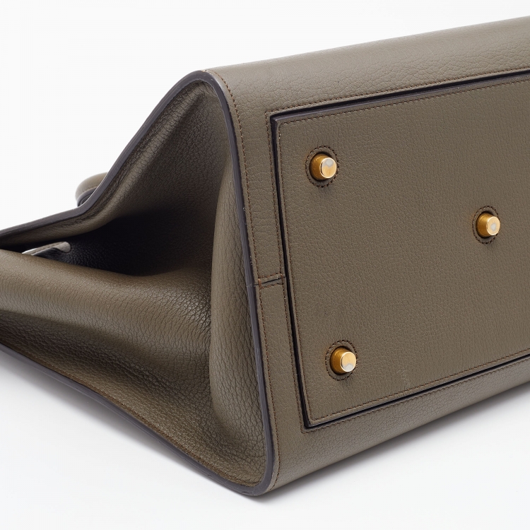 Pre Owned Celine Brown Leather Medium Tie Tote