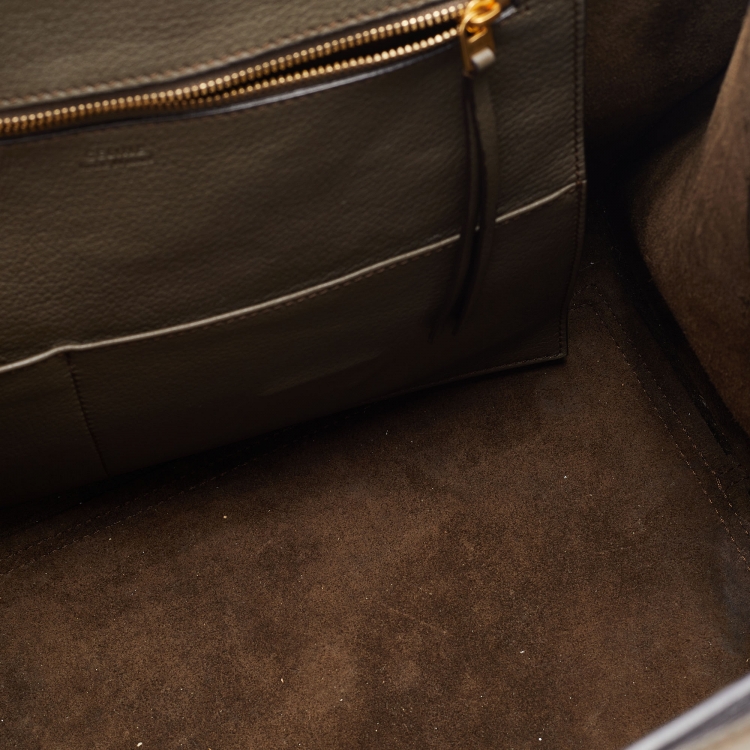 Pre Owned Celine Brown Leather Medium Tie Tote