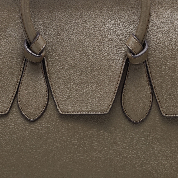 Pre Owned Celine Brown Leather Medium Tie Tote