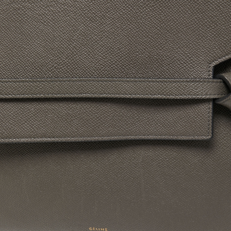 Pre Owned Celine Grey Leather Mini Belt Top Handle Bag