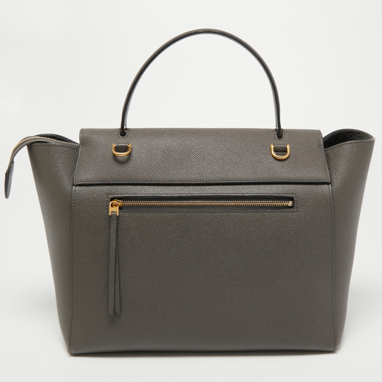 Pre Owned Celine Grey Leather Mini Belt Top Handle Bag