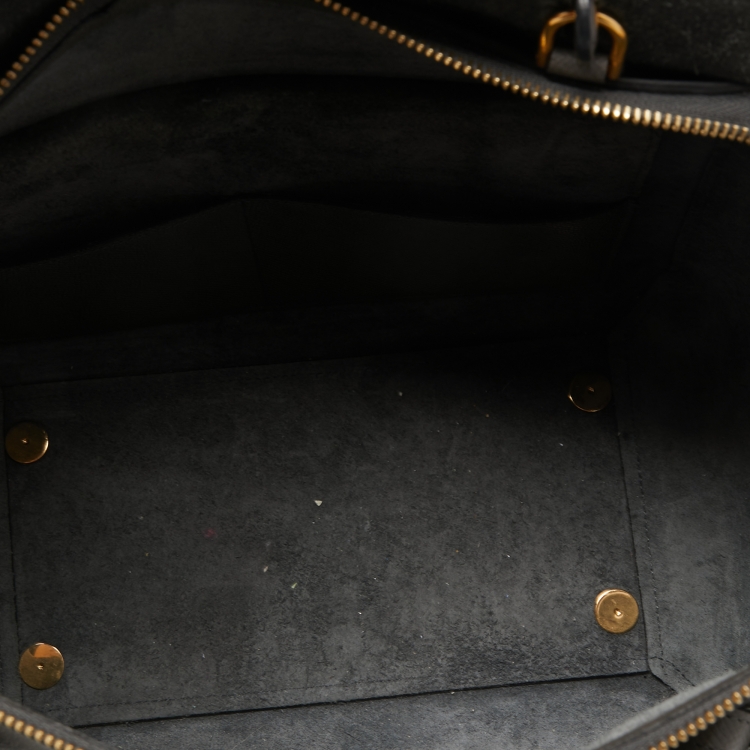 Pre Owned Celine Grey Leather Mini Belt Top Handle Bag