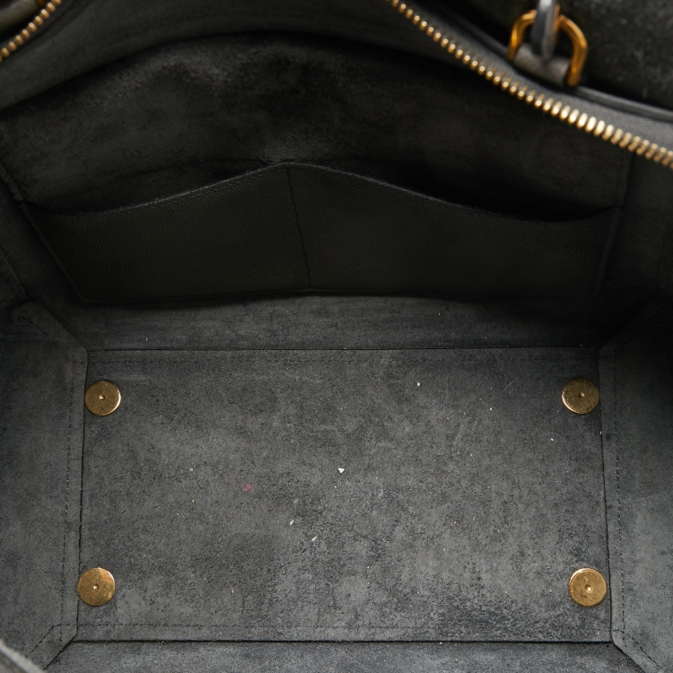 Pre Owned Celine Grey Leather Mini Belt Top Handle Bag