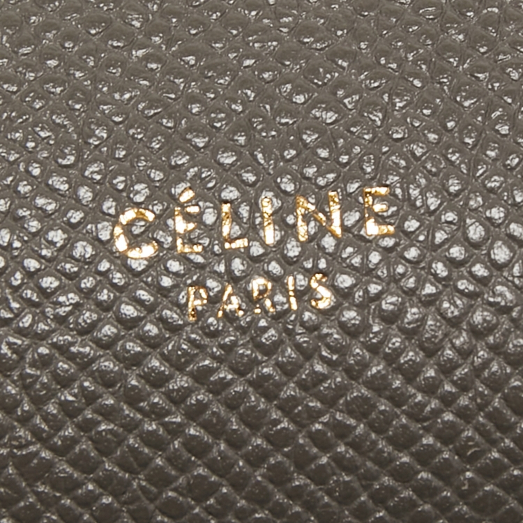 Pre Owned Celine Grey Leather Mini Belt Top Handle Bag