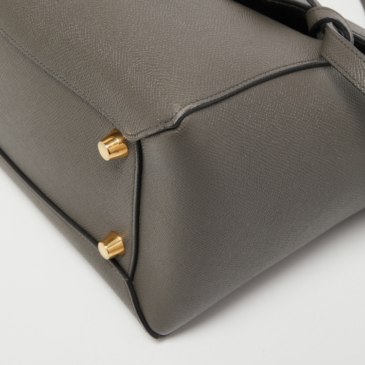Pre Owned Celine Grey Leather Mini Belt Top Handle Bag