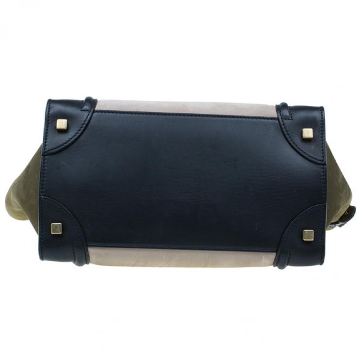 Pre Owned Celine Tricolor Smooth Leather Mini Luggage Tote