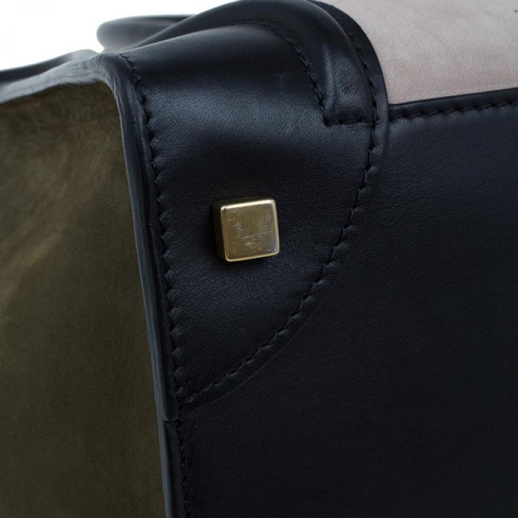 Pre Owned Celine Tricolor Smooth Leather Mini Luggage Tote