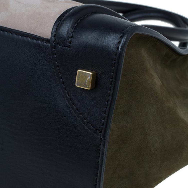 Pre Owned Celine Tricolor Smooth Leather Mini Luggage Tote