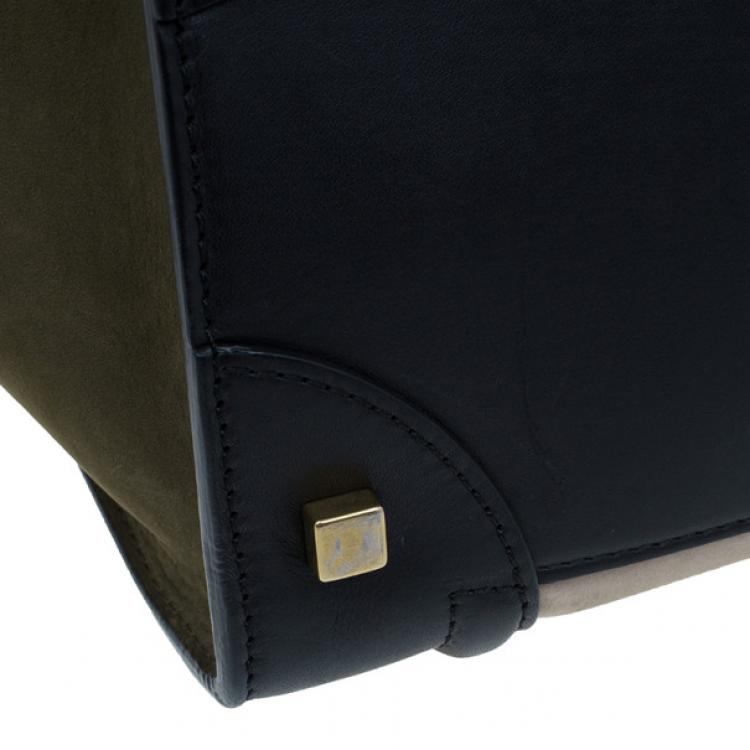 Pre Owned Celine Tricolor Smooth Leather Mini Luggage Tote