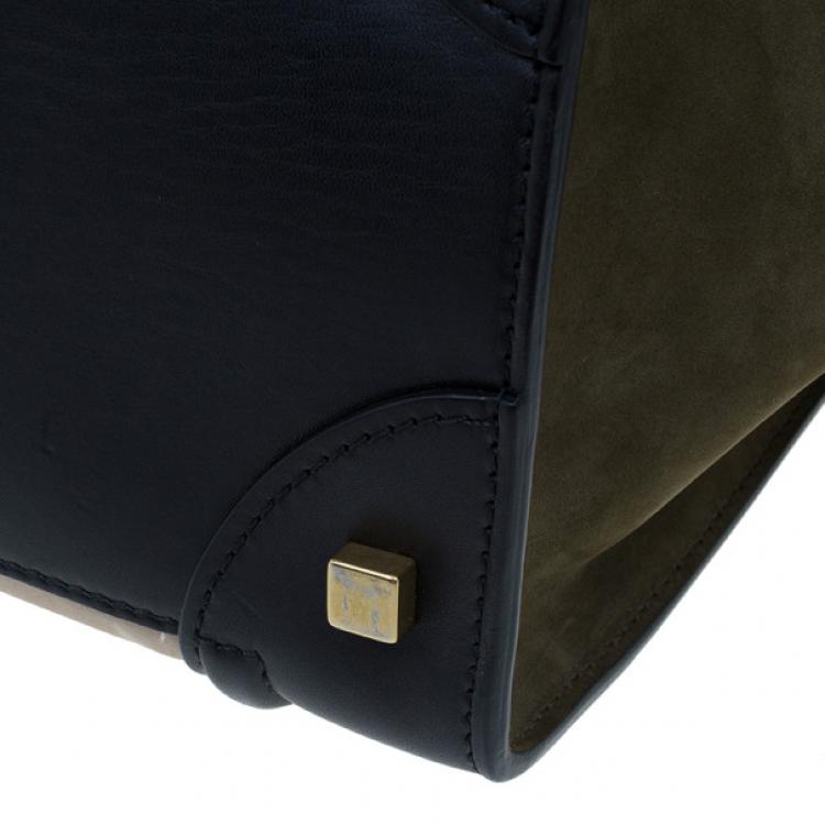 Pre Owned Celine Tricolor Smooth Leather Mini Luggage Tote