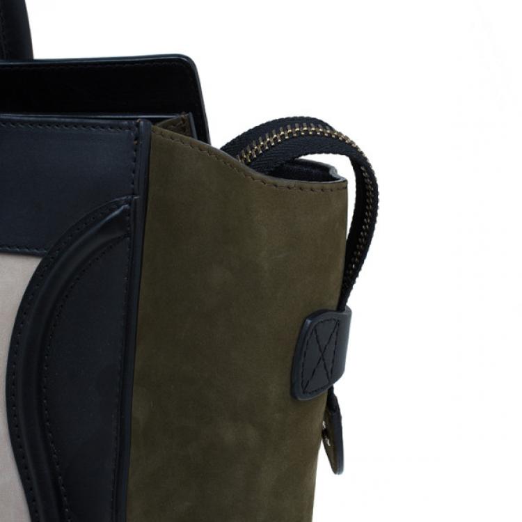 Pre Owned Celine Tricolor Smooth Leather Mini Luggage Tote