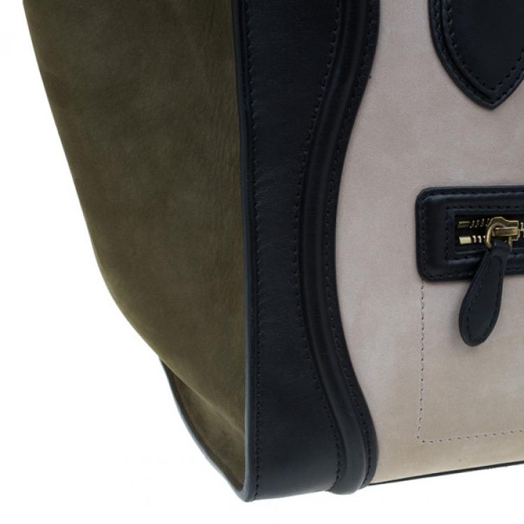 Pre Owned Celine Tricolor Smooth Leather Mini Luggage Tote