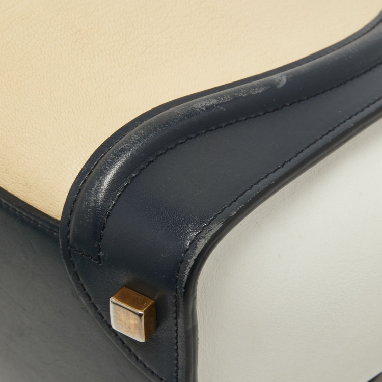 Pre Owned Celine Tri Color Leather Micro Luggage Tote