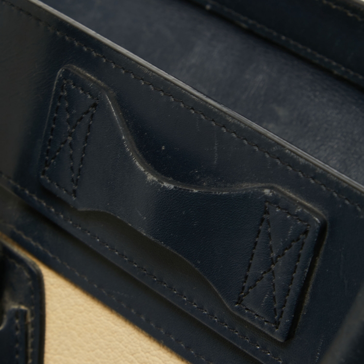 Pre Owned Celine Tri Color Leather Micro Luggage Tote