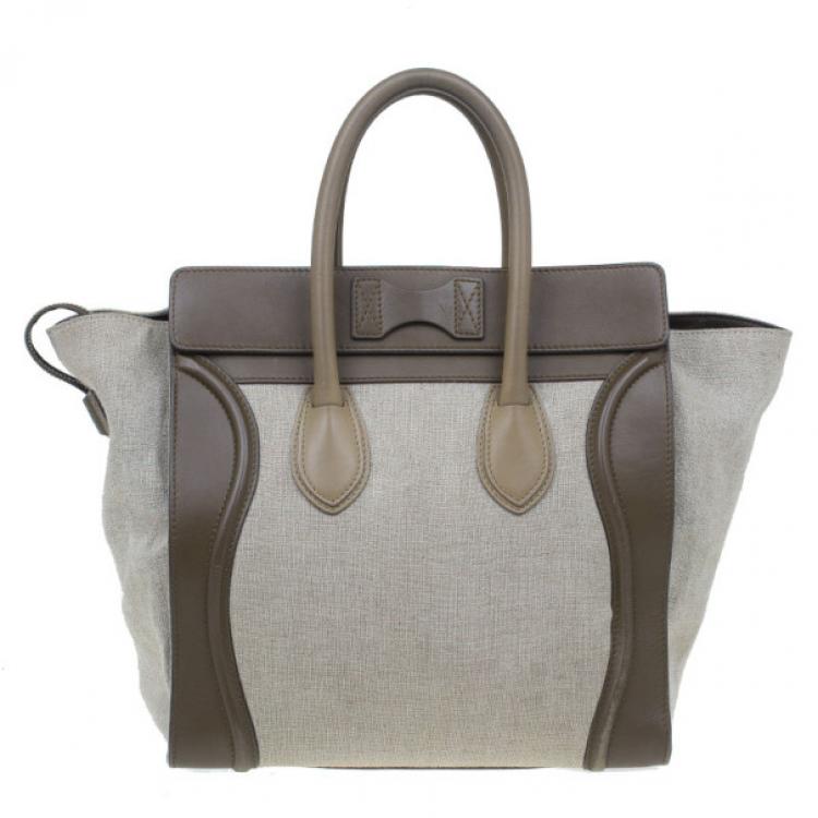 Pre Owned Celine Tricolor Leather Mini Luggage Tote