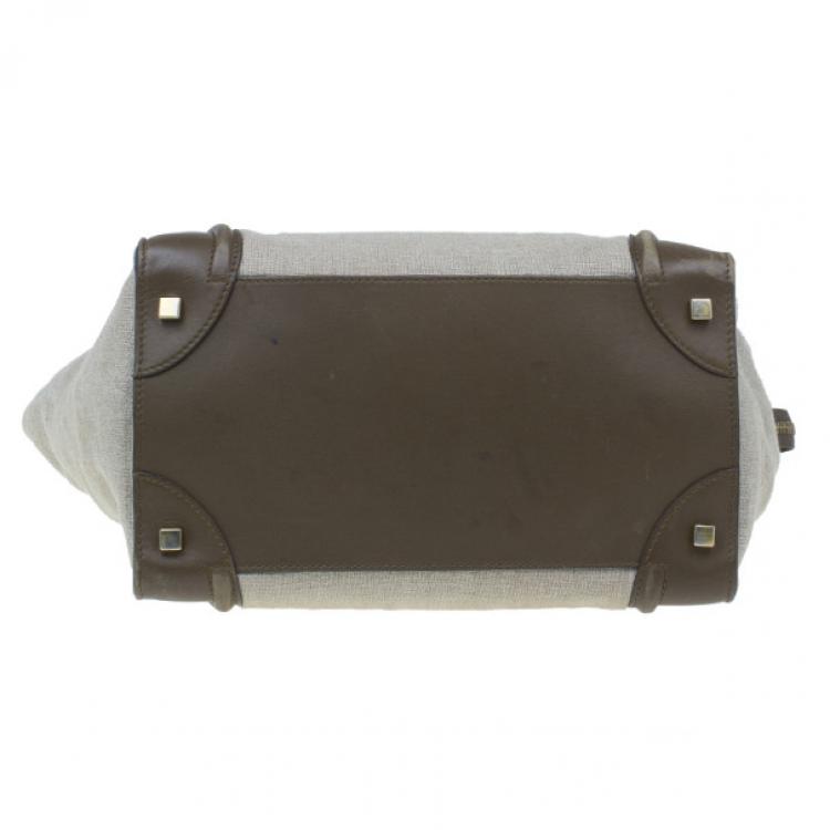 Pre Owned Celine Tricolor Leather Mini Luggage Tote