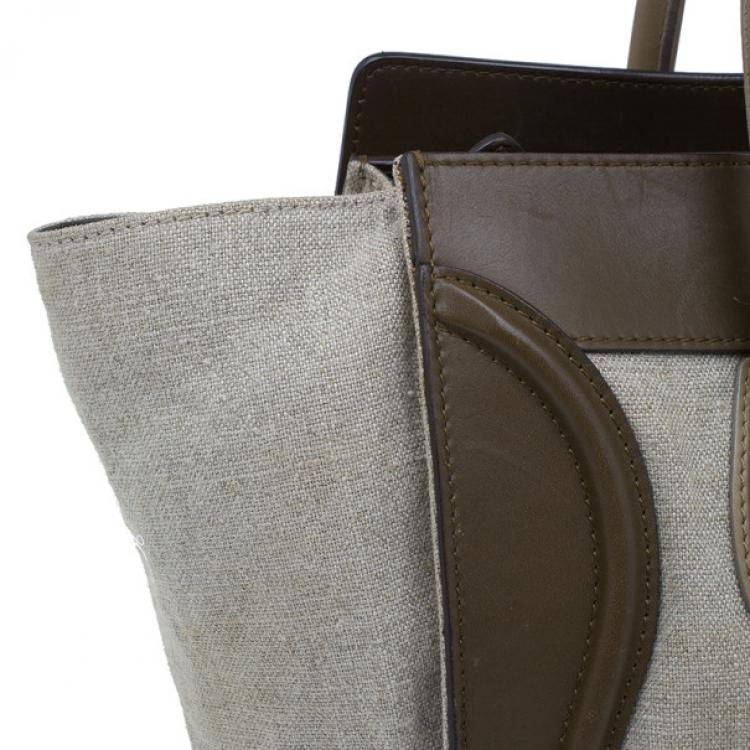 Pre Owned Celine Tricolor Leather Mini Luggage Tote