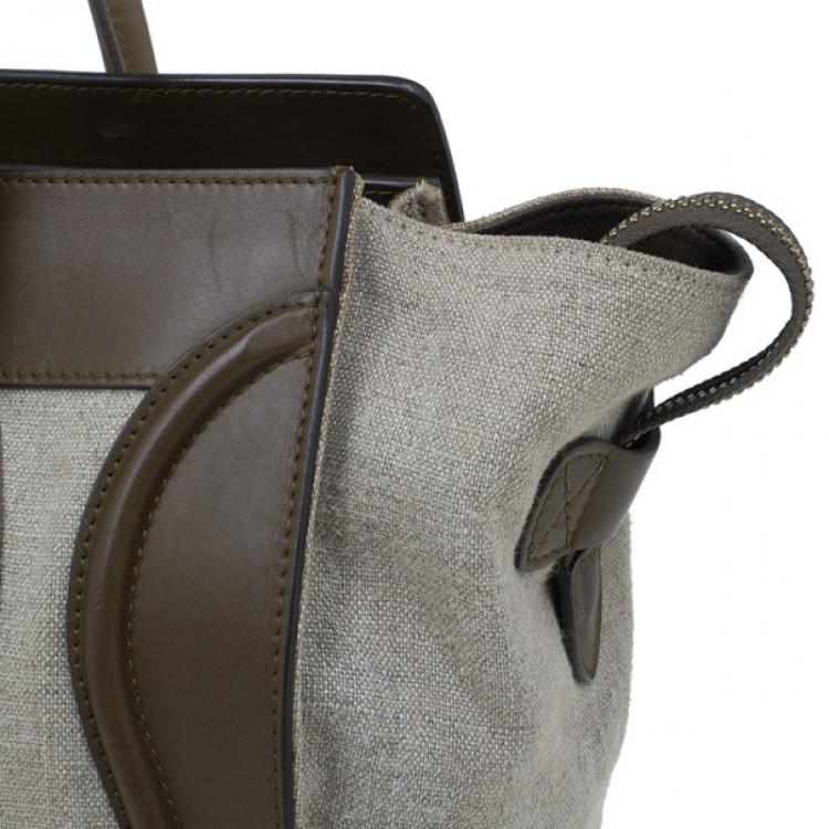 Pre Owned Celine Tricolor Leather Mini Luggage Tote