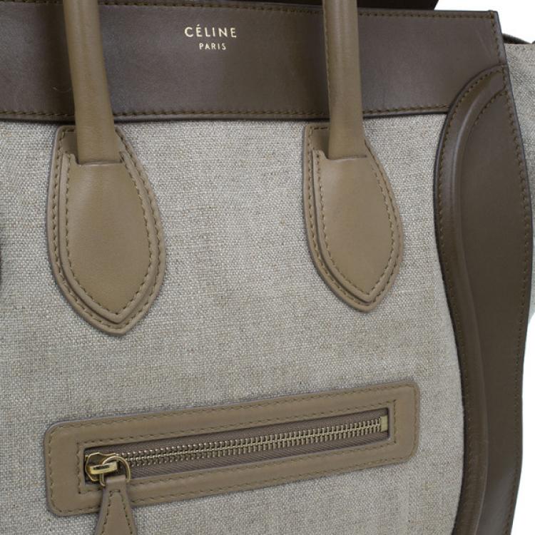 Pre Owned Celine Tricolor Leather Mini Luggage Tote