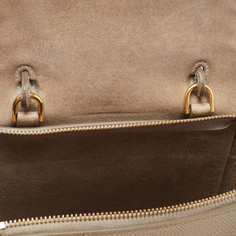 Pre Owned Celine Beige Leather Nano Belt Top Handle Bag