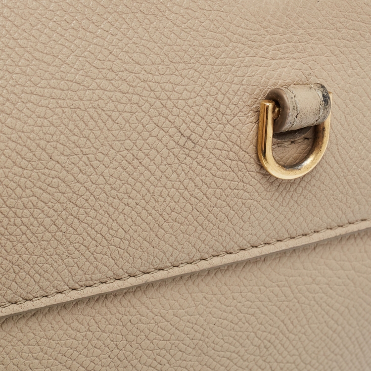 Pre Owned Celine Beige Leather Nano Belt Top Handle Bag