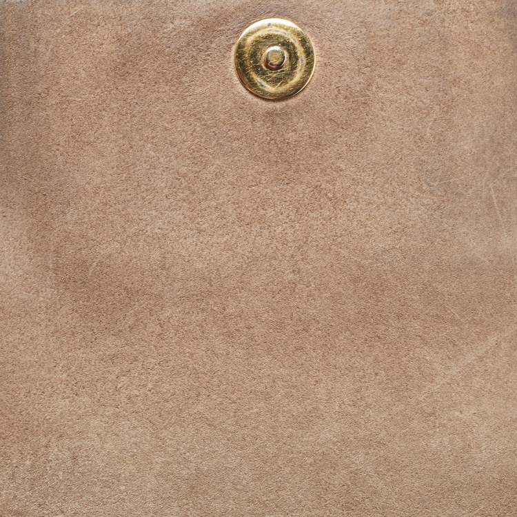 Pre Owned Celine Beige Leather Nano Belt Top Handle Bag