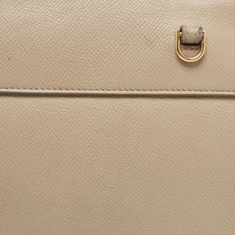 Pre Owned Celine Beige Leather Nano Belt Top Handle Bag