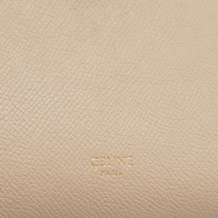 Pre Owned Celine Beige Leather Nano Belt Top Handle Bag