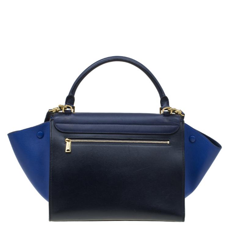 Pre Owned Celine Tri Color Leather Medium Trapeze Bag