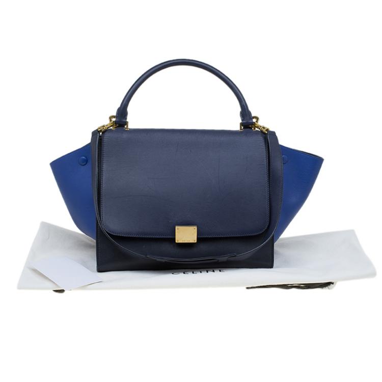 Pre Owned Celine Tri Color Leather Medium Trapeze Bag