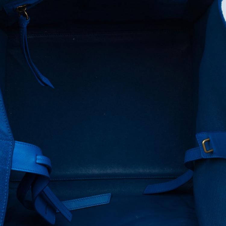 Pre Owned Celine Antique Blue Suede Medium Phantom Tote