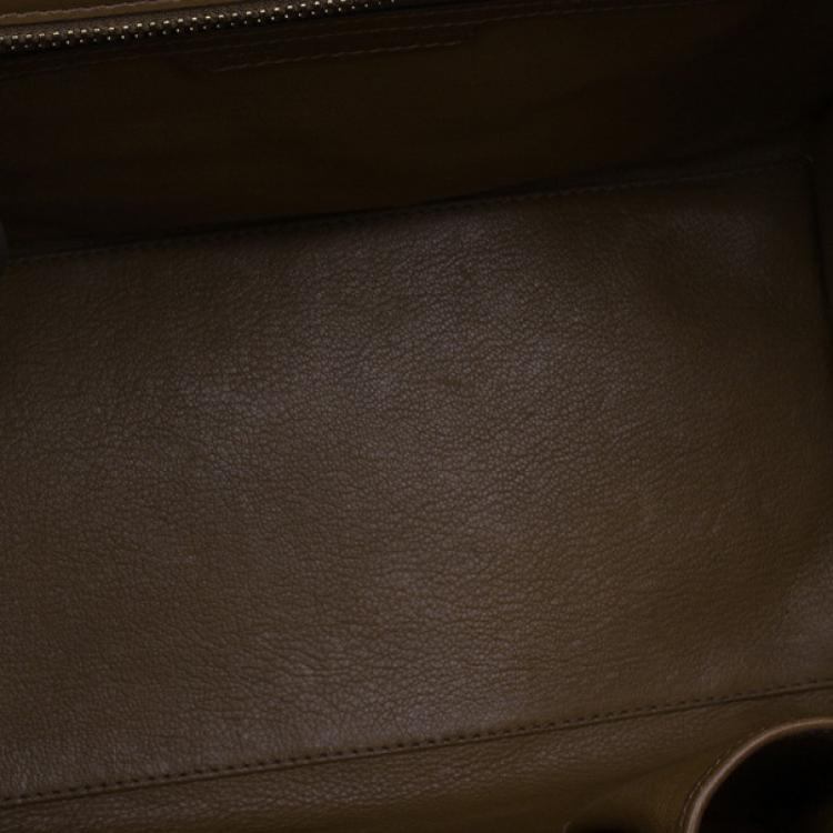 Pre Owned Celine Brown Palmelato Leather Micro Luggage Tote