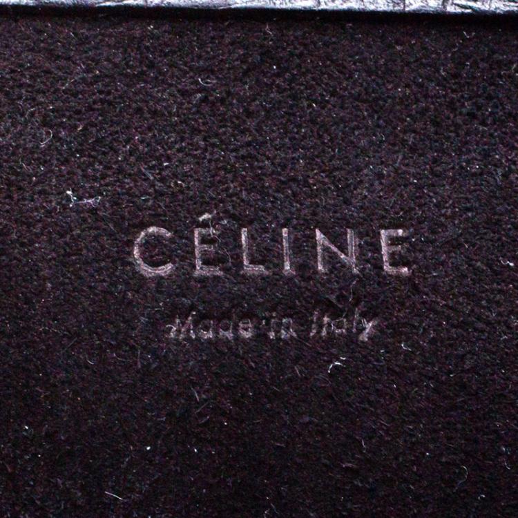Pre Owned Celine Black Croc Embossed Leather Medium Phantom Luggage Tote