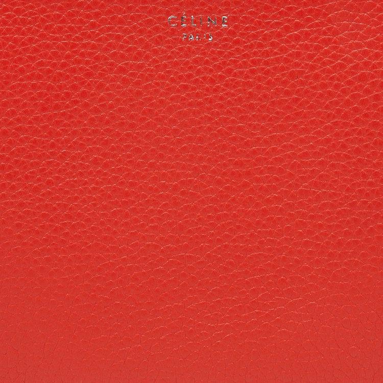 Pre Owned Celine Red Leather Zip Around Wallet 