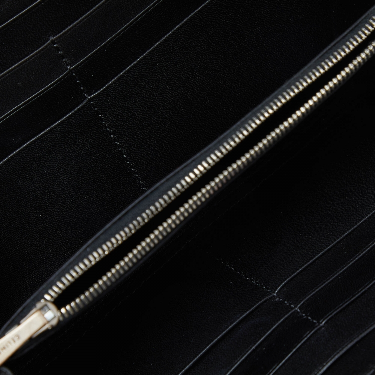 Pre Owned Celine Red Leather Zip Around Wallet 