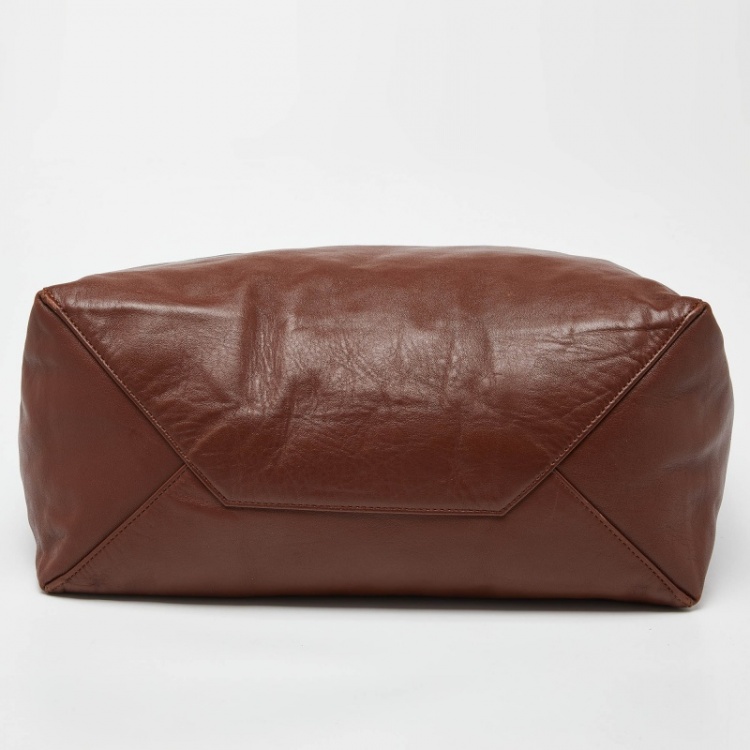 Pre Owned Celine Grey/Brown Leather Horizontal Cabas Tote