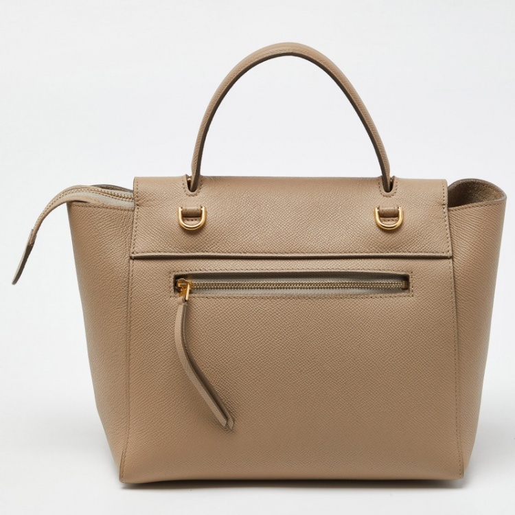 Pre Owned Celine Beige Leather Micro Belt Bag