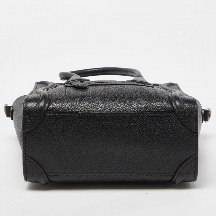 Pre Owned Céline Black Leather Nano Luggage Tote